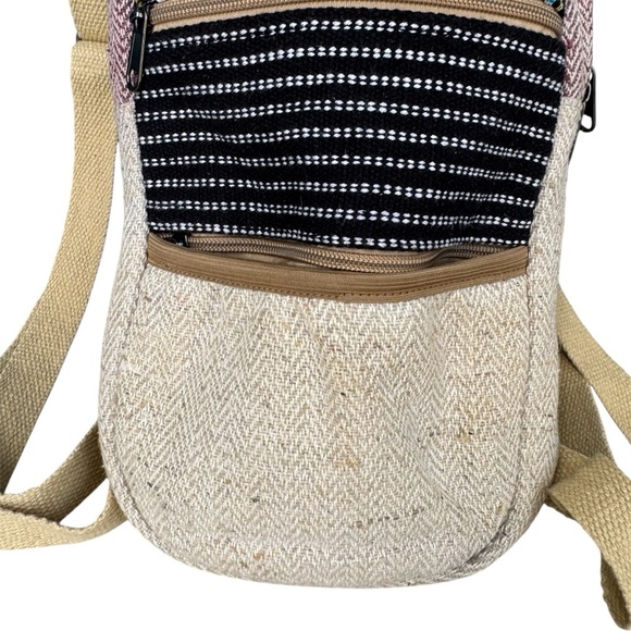 NEW Himalayan Hemp THC Free Multicolor Backpack Nepal Sustainable Boho Rasta Y2K - Picture 9 of 9